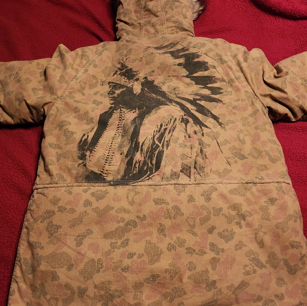 Nwot xlt camo ralph lauren fur hooded jacket